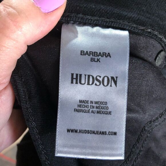 HUDSON Jeans High Rise Straight Ankle Cut Off Barbra Black Size 30 - Picture 12 of 14